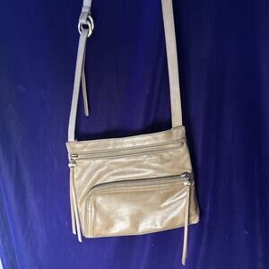 Hobo Cassie Brown Leather Crossbody Bag Taupe